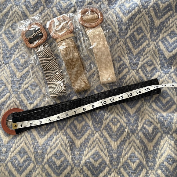 4 Straw Woven Rattan Stretch Belts Medium Amazon Retro Fun Comfort Vacation - Picture 4 of 7